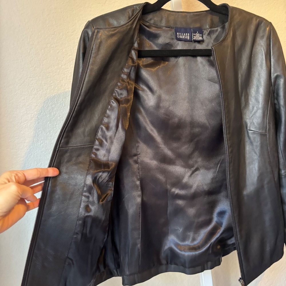 Hillard & Hanson Women's 100% Lambskin zip jacket - Picture 4 of 5